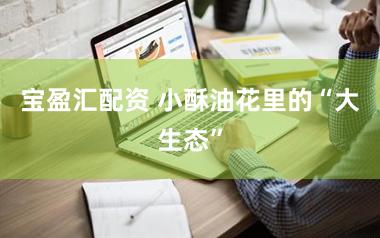 宝盈汇配资 小酥油花里的“大生态”