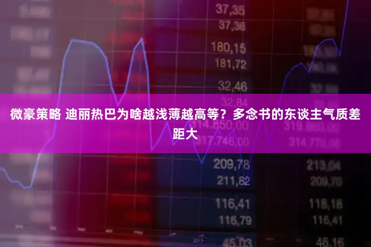 微豪策略 迪丽热巴为啥越浅薄越高等？多念书的东谈主气质差距大